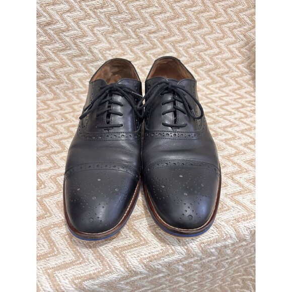 Johnston & Murphy Black Leather Men\'s Conard 2.0 Cap Toe Oxford Dress Shoes 12 M Johnston & Murphy Men main image 4